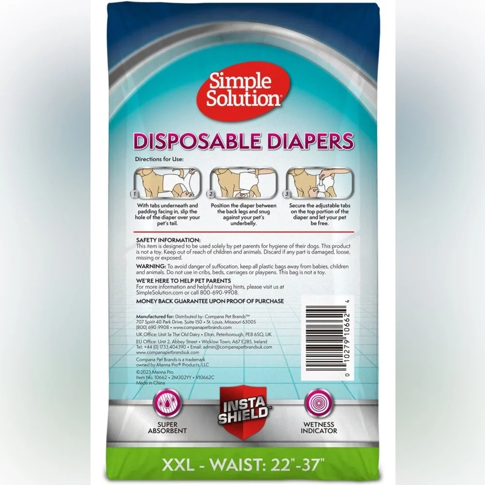 New Disposable Female Diapers for Dogs - XXLarge - 30 Count - Picture 2 of 7